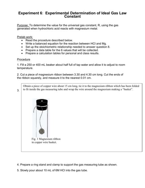 gas analysis of sample shows that it has 20h2|experimental determination of gas constant.